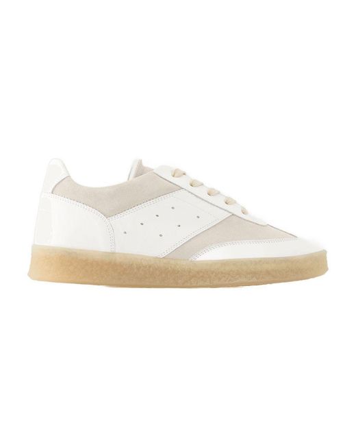 MM6 by Maison Margiela White 6 Court Sneakers