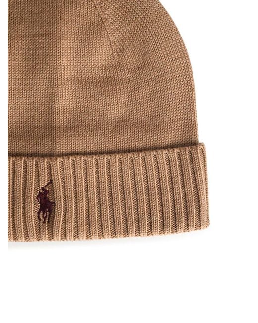 Polo Ralph Lauren Brown Wool Beanie for men