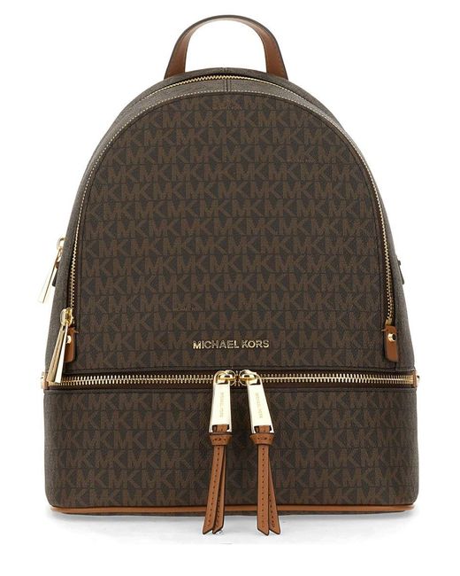 Michael Kors Gray Backpack "Rhea" Zipper Medium
