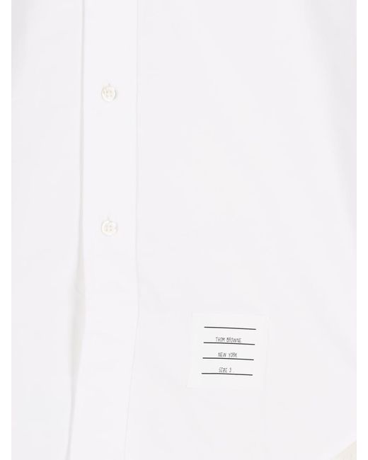 Thom Browne White Embroidery Detail Shirt for men