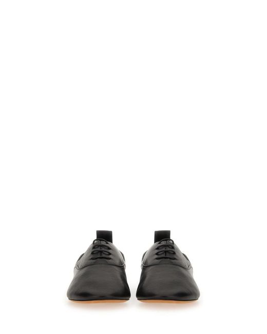 Lanvin Black Lace-Up Slipper With Pointed Toe