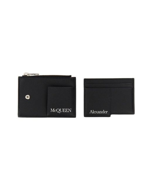 Alexander McQueen Black Card Holder With Logo for men