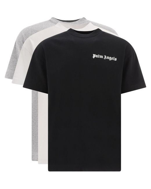 Palm Angels Black "tripack" T-shirt Set for men