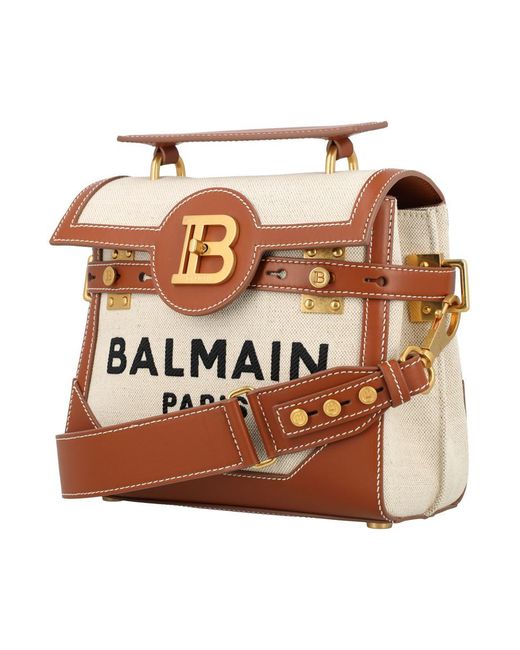 Balmain Brown B-buzz 23 Canvas Bag