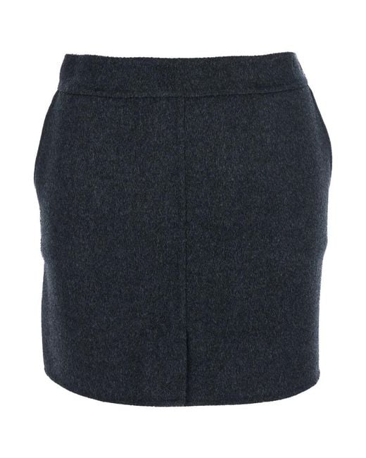 Semicouture Blue 'Ilaria' Skirt With Side Pockets