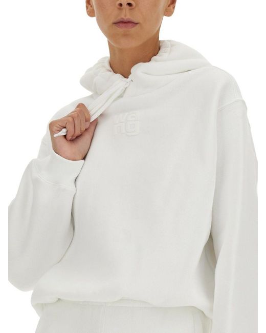 T By Alexander Wang White Essential Sweatshirt