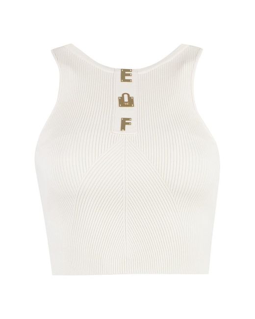 Elisabetta Franchi White Knitted Top