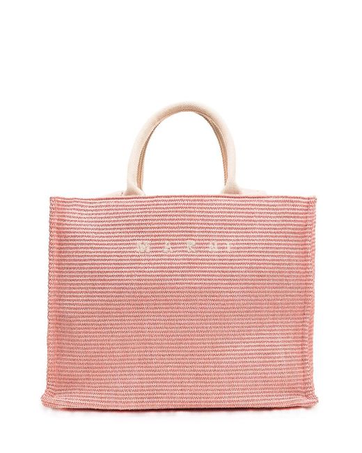 Marni Pink Large Rafia Bag