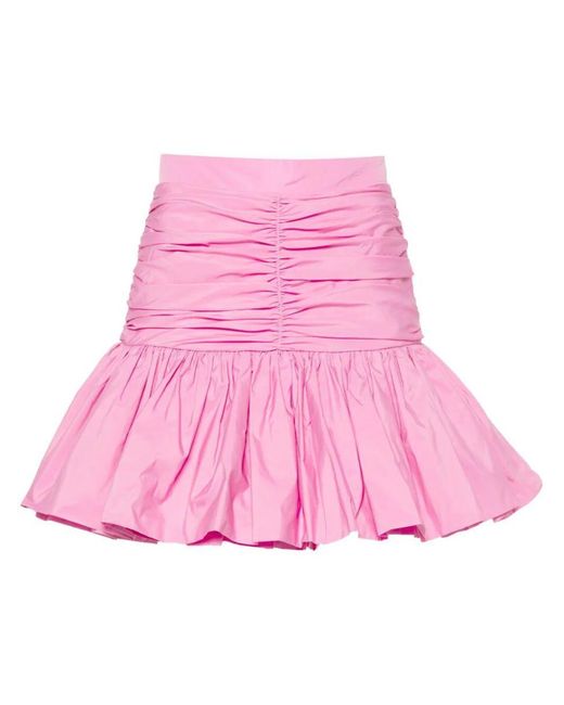 Patou Pink Recycled Faille Flounce Miniskirt