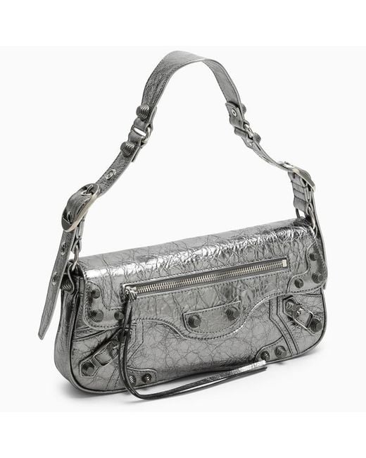 Balenciaga Metallic Le Cagole Sling Bag Small Silver
