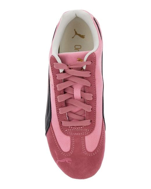 PUMA Pink 'Speedcat' Sneakers With Logo Print On The Side And Logo Lettering On The Side