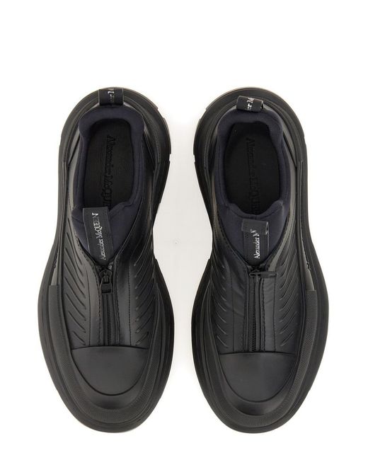 Alexander McQueen Black Tread Slick Motorcycle Shoes for men