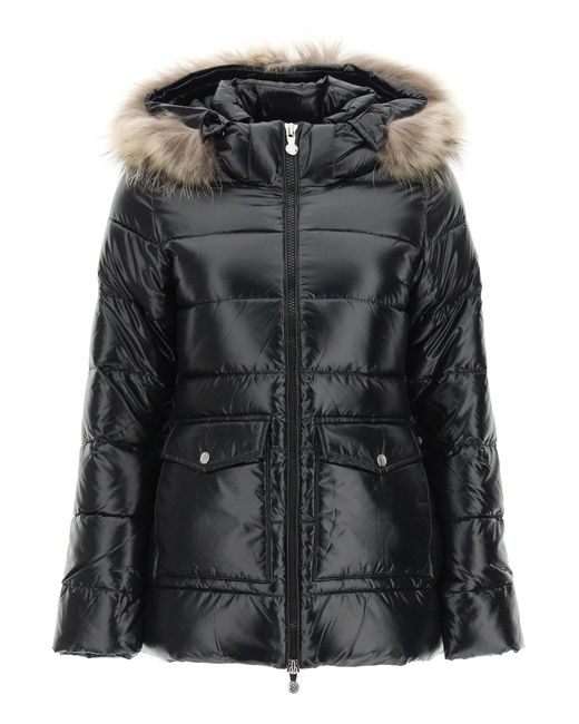 Pyrenex Black Authentic Down Jacket With Fur