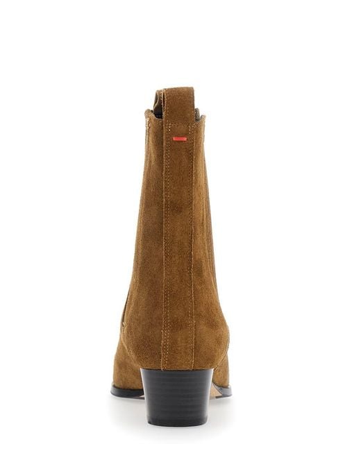 Aeyde Brown Ankle Boots With Elastic Side Panel