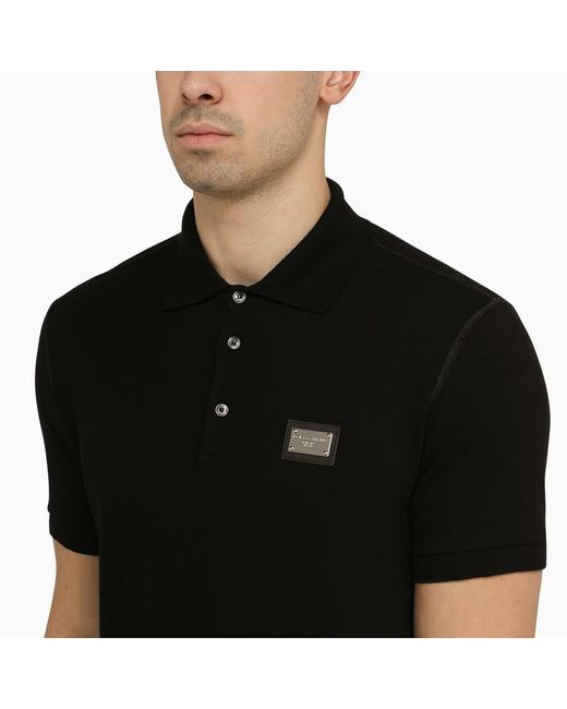 Dolce & Gabbana Black Dolce&Gabbana Short Sleeves Polo Logo Plaque for men