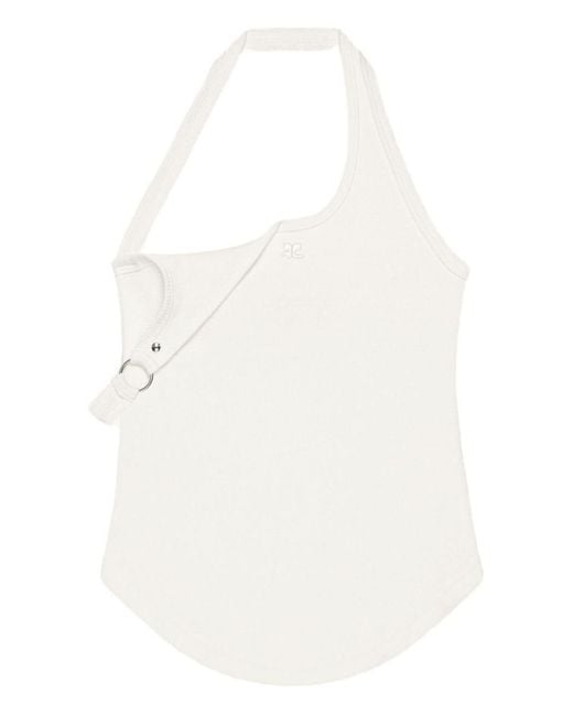 Courreges White Undressed 90's Rib Buckle Tank Top