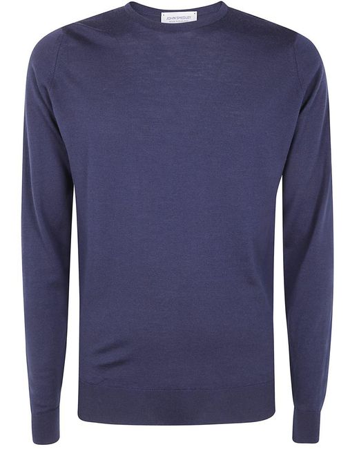 John Smedley Men's Blue lundy Round Neck Pullover Clothing