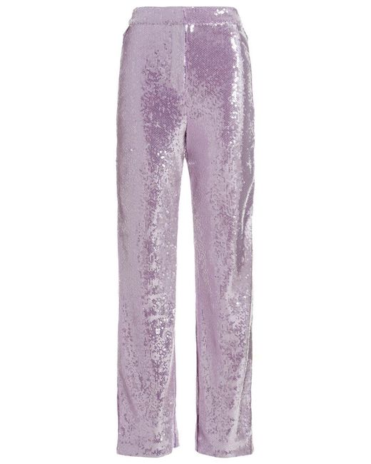 ROTATE BIRGER CHRISTENSEN Purple Sequin Pants
