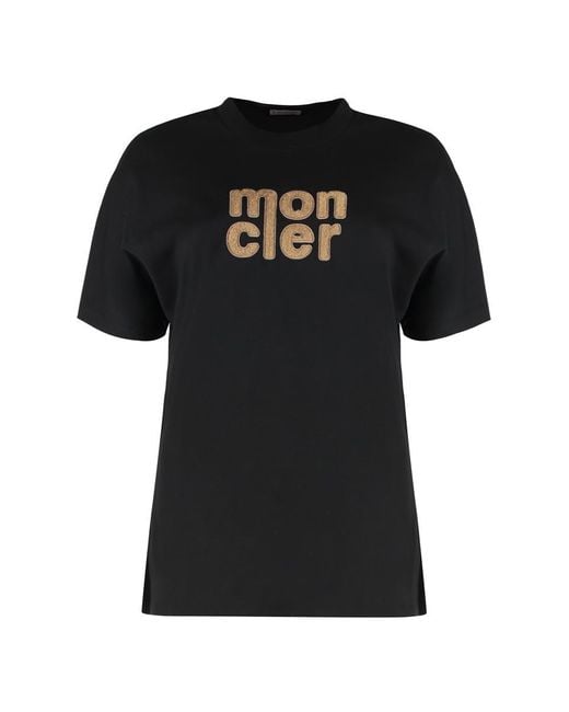 Moncler Black Cotton Crew-neck T-shirt