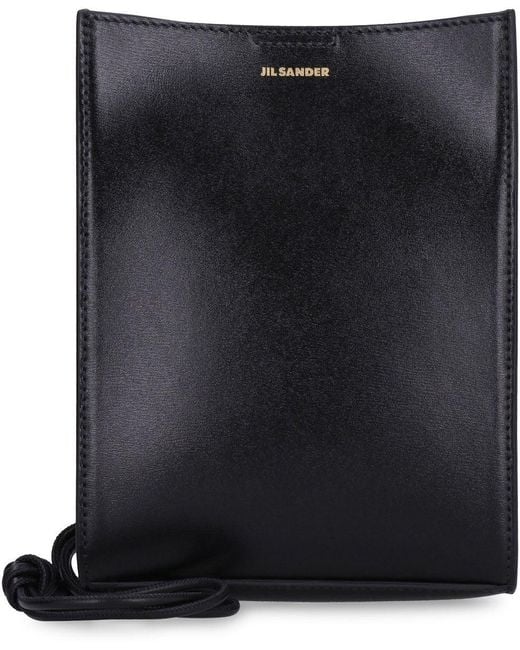 Jil Sander Black Tangle Leather Crossbody Bag