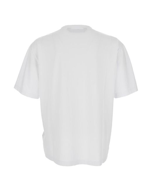 Palm Angels White T-Shirt With Logo for men