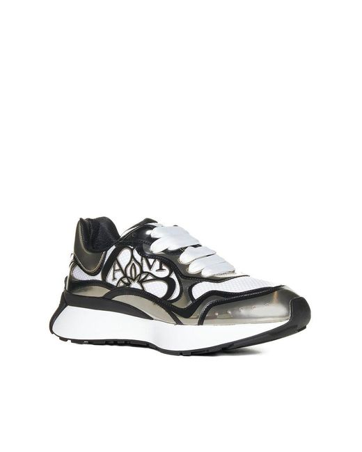 Alexander McQueen White Leather Logo Patch Sneakers for men