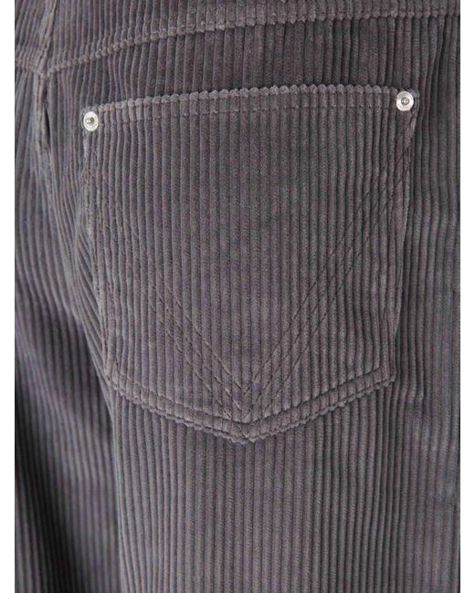 Bottega Veneta Gray Wide Leg Corduroy Pants for men