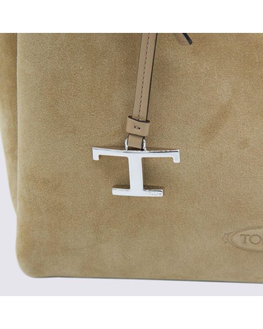 Tod's Natural Suede Leather Top Handle Bag