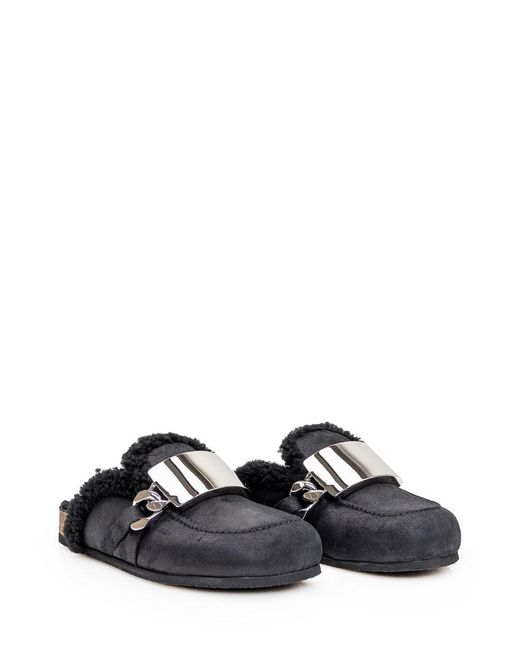 J.W. Anderson Black Shearling Mules for men