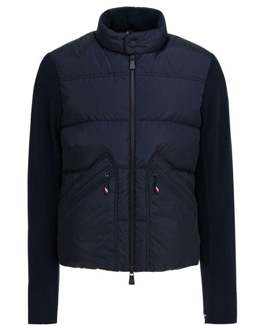 Moncler Blue Lightweight Down Jacket With Logo for men