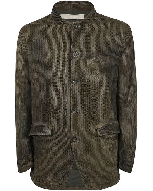 Giorgio Brato Green Veg Lamb Leather 5 Buttons Blazer for men