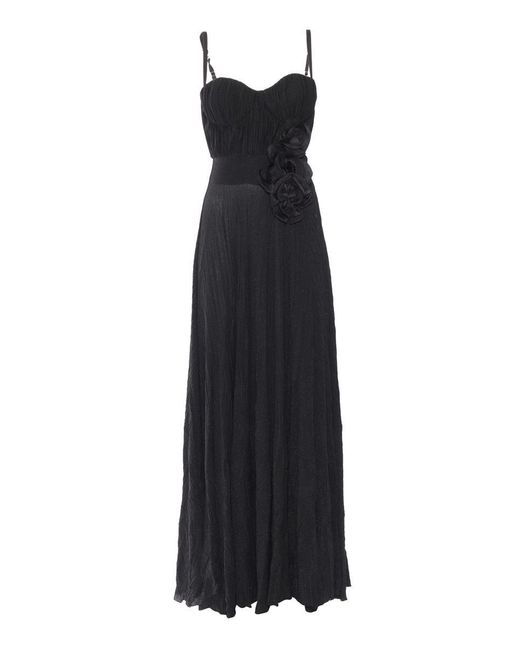パーティードレス Elisabetta Franchi Fitted Black Evening Dress With Draped Elisabetta Franchi Fitted Evening Dress in Black | Lyst