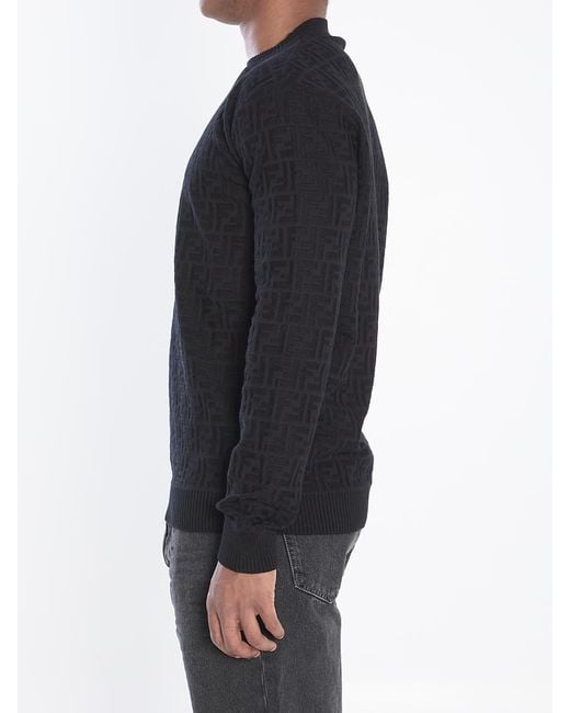 Fendi Blue Ff Monogram Pullover for men
