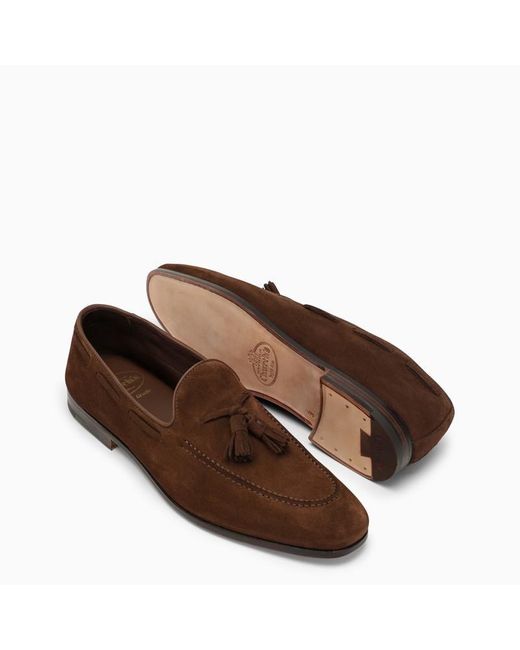 Church's Brown Suede Loafer With Tassels for men