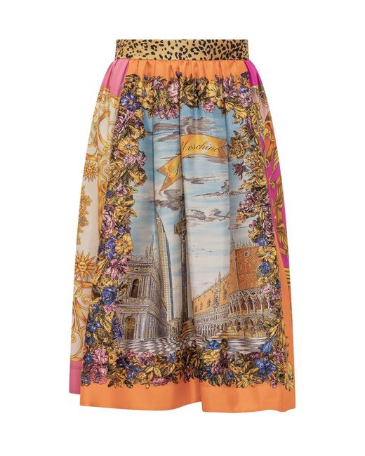 Moschino Multicolor Foulard Skirt