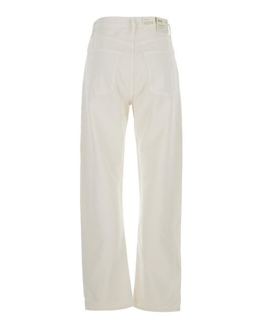 Agolde White '90S' Jeans With Five-Pocket Design And Logo Patch On The Rear