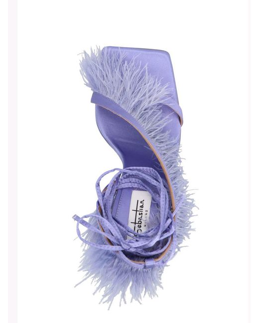 Sebastian Milano Blue Ebastian 'feather Wrap' Sandals