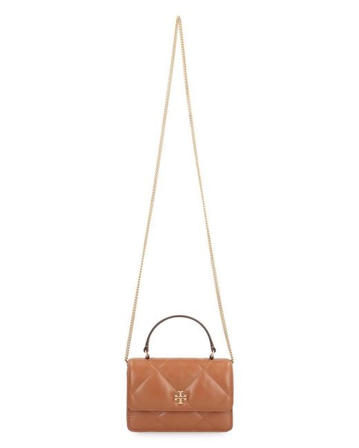 Tory Burch Brown Kira Leather Wallet On Chain