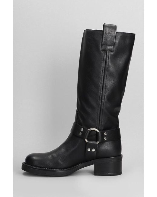 GISÉL MOIRÉ Black Pool High Heels Boots