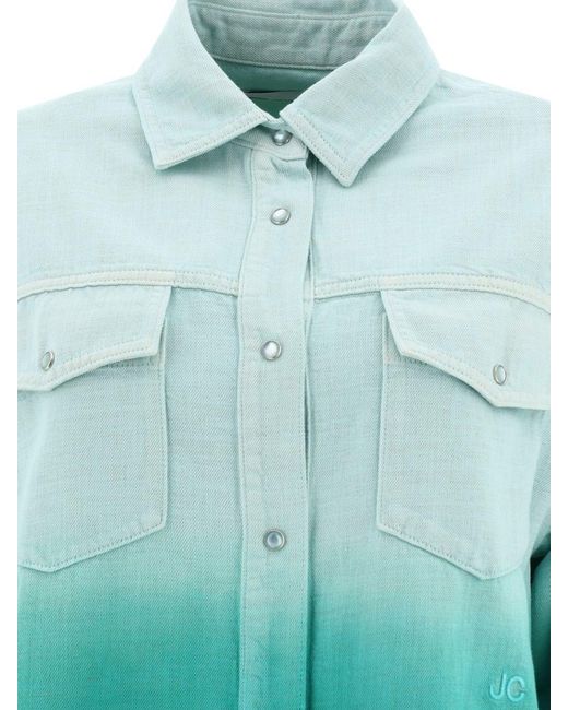 Jacob Cohen Green Shaded Cotton-Lurex Overshirt