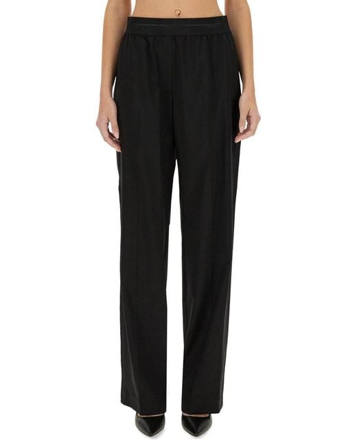Helmut Lang Black Straight Leg Pants With Elastic Waistband