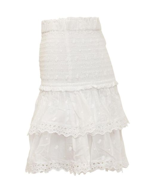 Isabel Marant White Miniskirt With Ruffles