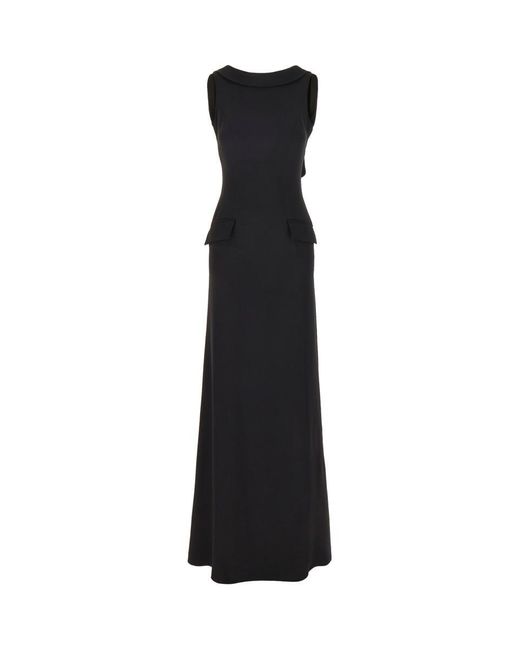 Alberta Ferretti Black Viscose Blend Long Dress