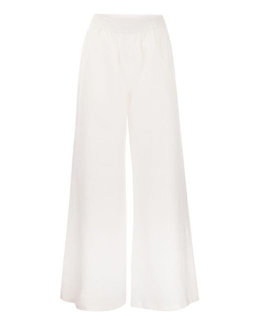 Fabiana Filippi White Linen Wide Trousers