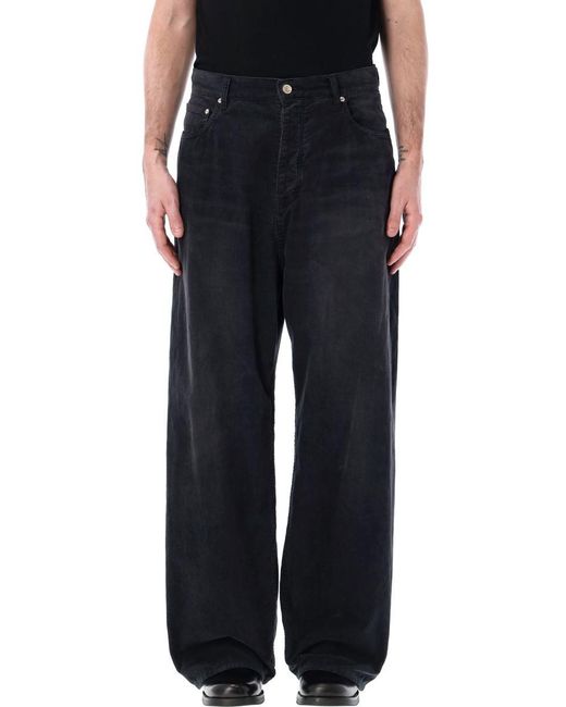 Balenciaga Black Corduroy Baggy Pants for men