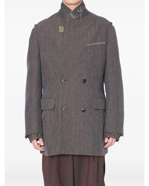 Kolor Gray "jacket 02" Split Double Breast Coat Clothing for men