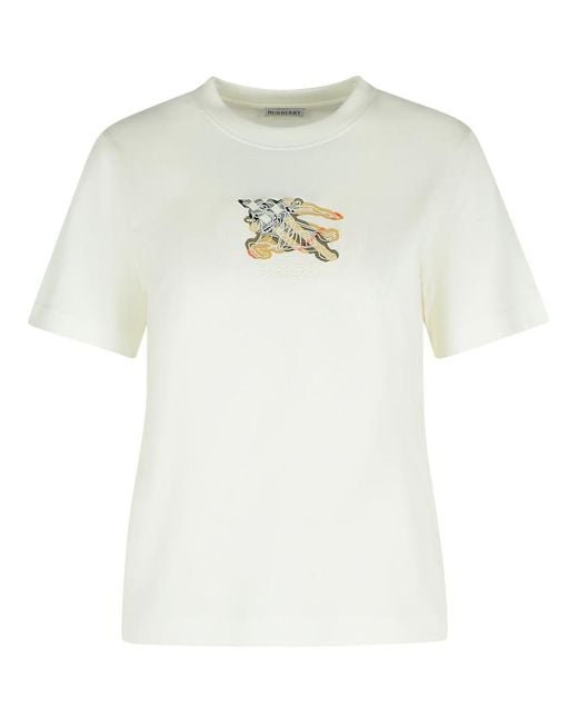 Burberry White Cotton T-Shirt