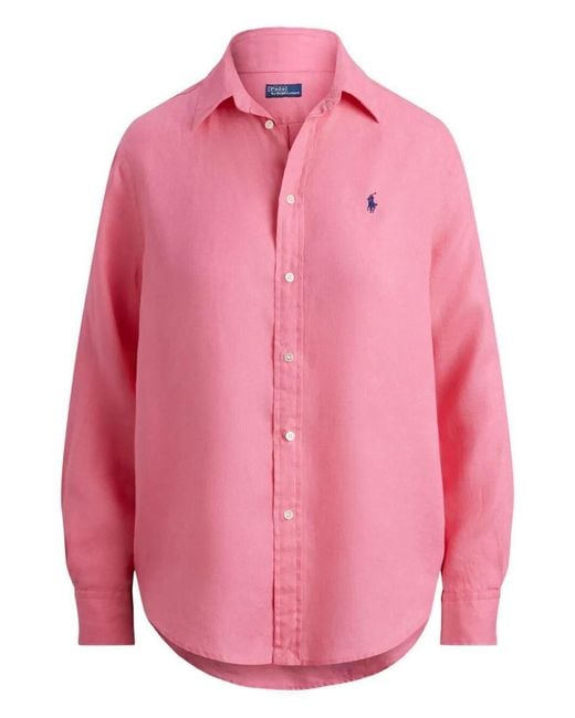 Polo Ralph Lauren Pink Point Collar Logo Shirt