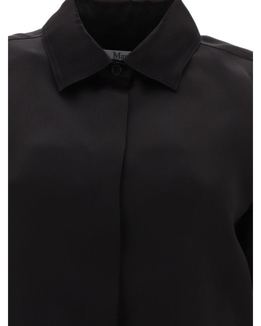 Max Mara Black "Nola" Silk Organza Shirt
