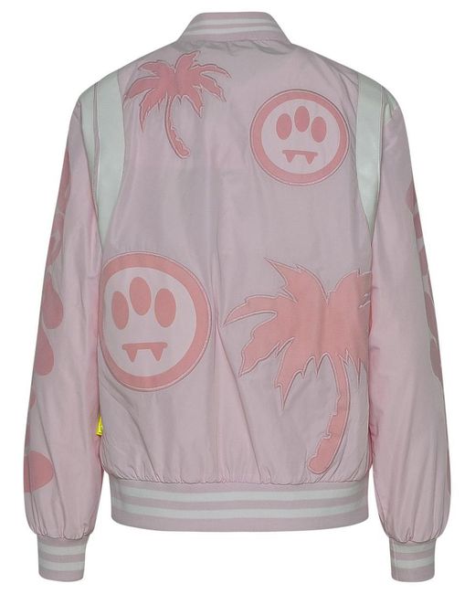 Barrow Pink Rose Polyester Bomber Jacket